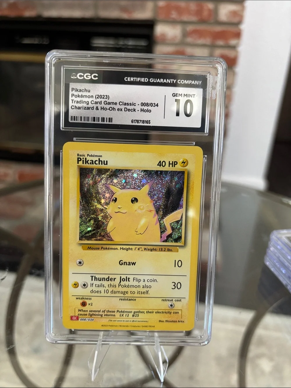 Pikachu TCG Pokemon Classic Collection Holo 008/034 CGC 10